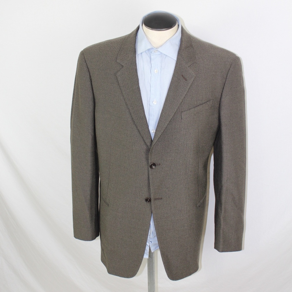 ARMANI COLLEZIONI grey chevron blazer 44R US